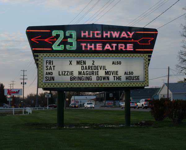 US-23 Drive-In Theater - MARQUEE AT DUSK